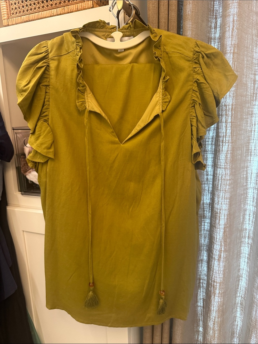 Sugarlips Olive Ruffle Sleeve Tunic SET